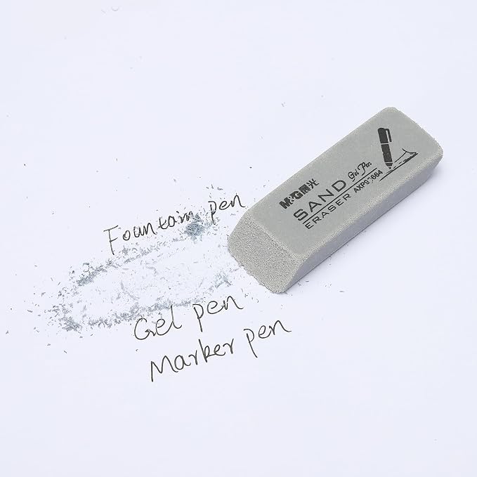 PATIKIL 12 Pcs Sand Erasers, Frosted Eraser Block Easy to Clean Durable Bulk for Gel Ink Ballpoint Fountain Pen Office, AXP96664, Gray
