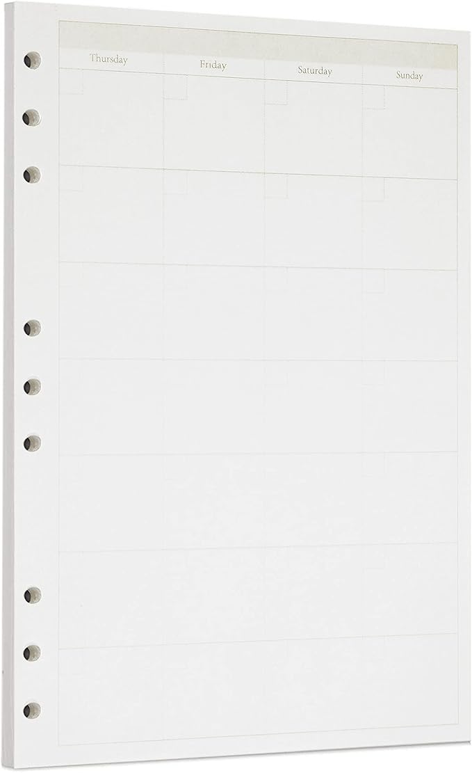 Zelten 1 Pack B5 45 Sheets/90 Pages Monthly Planner Loose Leaf Punched Paper Refills Paper for 9 Hole Binder Personal Organizer Diary Notebook Refillable Planner