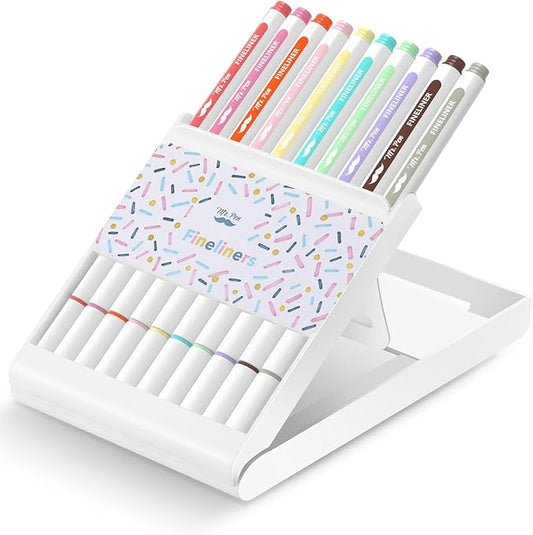 Mr. Pen- Colored Fineliner Pens with Stand, 10 Pack, Fine Point, Smooth Bible Journaling Pens for Detailed Drawing, Note-Taking, Coloring, Sketching, Planning & Art Projects, School Supplies