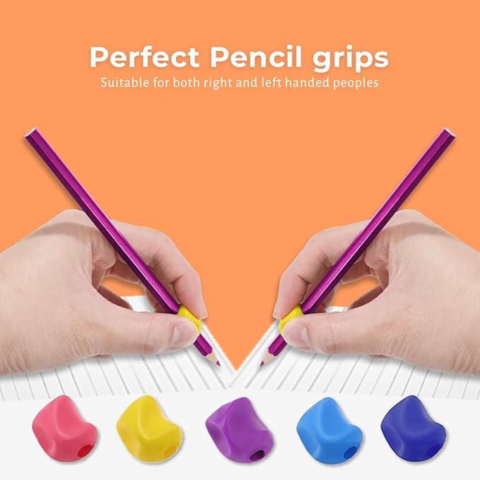 JustBlanks 20 Pcs Pencil Grips for Kids Handwriting - Pencil Grippers Writing Tool, Pencil Holder for Kids, Writing Posture Correction Tools for Toddlers, Preschoolers Needs for Classroom