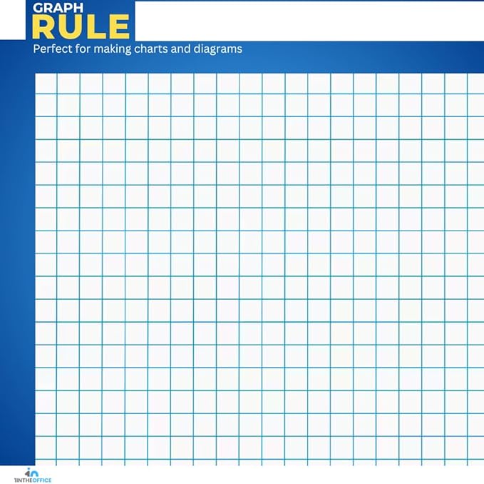 1InTheOffice Graph Paper Pad, Graphing Paper, Graph Paper Loose Leaf, Graph Paper Pads 8.5 x 11, Quad Ruled, 50 Sheets/Pad, 6 Pack