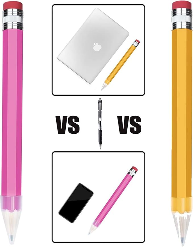 Giant Pencil, 14 Inch Big Jumbo Pencils, Funny Oversized Huge Comically Large Pencil with Cap for Prop/Gifts/Decor(Yellow)