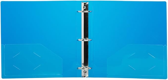 JAM PAPER Plastic 2 inch Binder - Blue 3 Ring Binder - Sold Individually
