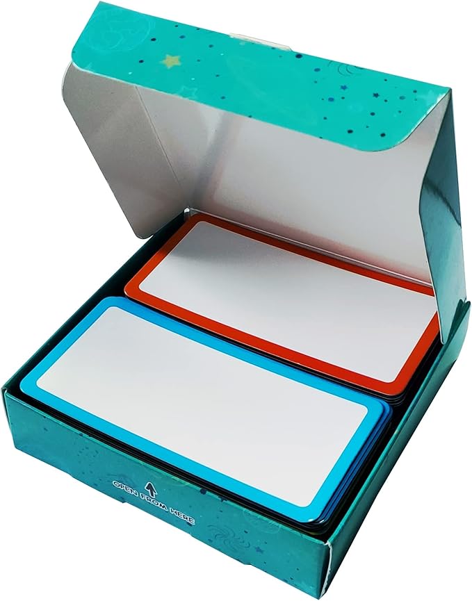 IMAGAME 48 Pack Magnetic Dry Erase Labels - Magnetic Blank Cards with Color Borders, Reusable Name Tags - Dry Erase Labels for Home, Office, Classroom - 2 x 4 Inches