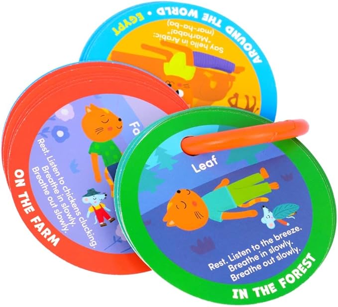 MOLLYBEE KIDS Preschool Yoga Cards for Kids, Set of 40 Poses and Activities, Beginner Yoga for Kids, Gifts for Ages 3+