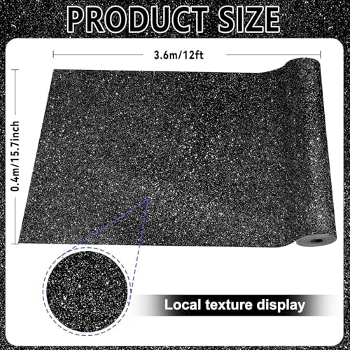 Glitter Black Bulletin Board Roll Non-Woven Fabric Poster 15.7" x 12 Ft