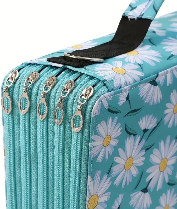 600-Slot Colored Pencil Case, 5-Layer Zipper with Shoulder strap and Handle | Organizer Bag for Pencil Storage Case for Artist Painter Office Sketch Travel Supplies