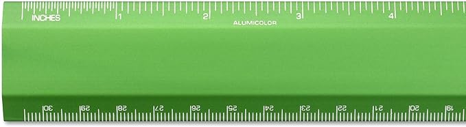 Alumicolor Aluminum Desk Ruler, 12IN, Green