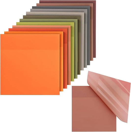 Mr. Pen- Transparent Sticky Notes, 3" x 3", 12 Pads, 600 Sheets, See Through Self-Adhesive Notes for Bible Journaling and Studying, Water-Resistant, Easy to Peel, Clean Removal