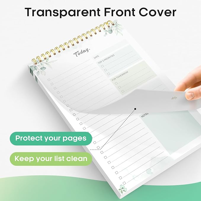 Taja 6 Pack of To Do List Notepad - To Do List Notebook for Work with 52 Sheets, 9.8" x 6.5", Undated Daily Planner Perfect for Daily Tasks and Goal Setting, Notepad Suitable for Office, Home & School - Nature