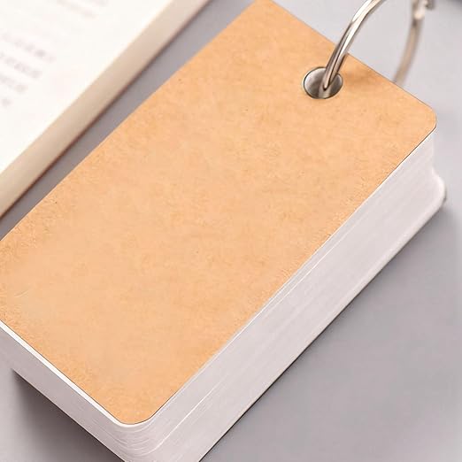 Thicken Blank Flashcards Portable Index Cards with Ring for Studying Message Note Business Card