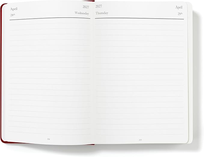 Wykeham's Executive 2026-27 Daily Journal Planner – Customization Available – Mid-Year Academic Diary – July 2026 to June 2027 (Crimson, 8.5"×5.5")