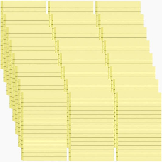 24 Pack Lined Sticky Notes 4X6 in, Self Sticky Note Pads with Lines, Large Sticky Note Memo Pad for Office, Home, School, Meeting, 50 Sheets/pad, Yellow