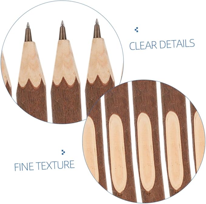 Natural Wooden Ballpoint Pens Tree Bark 13cm Small Ballpoint Pens 10pcs Biodegradable Portable Writing Accessory for Office and School Supplies