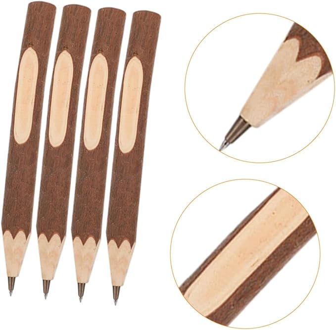 Wooden Ballpoint Pens Natural Tree Branch Writing Pens 13cm Biodegradable Eco-friendly for Office School Journaling 10pcs