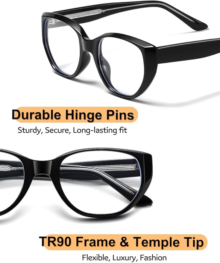Ultralight Cat Eye Blue Light Glasses for Woman Anti Glare Reduce Eyestrain Gaming/Computer/Screen