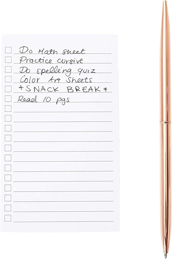 Okuna Outpost Note Cards - Vertical Index Card Layout for Task Management - Check Box To-Do Slip for Task Tracking - Durable Paper Stock To do Pad for Versatile Notes - Bulk, 3 x 5 In, White