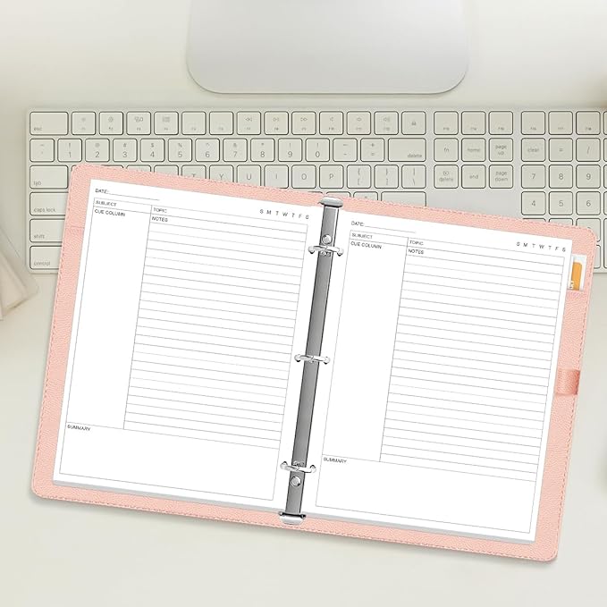 (3-Pack) A4 Cornell Notes Filler Paper - 3 Hole Cornell Notes Loose Leaf Paper, 150Sheets / 300Pages, 100gsm,White, 8.5'' x 11''
