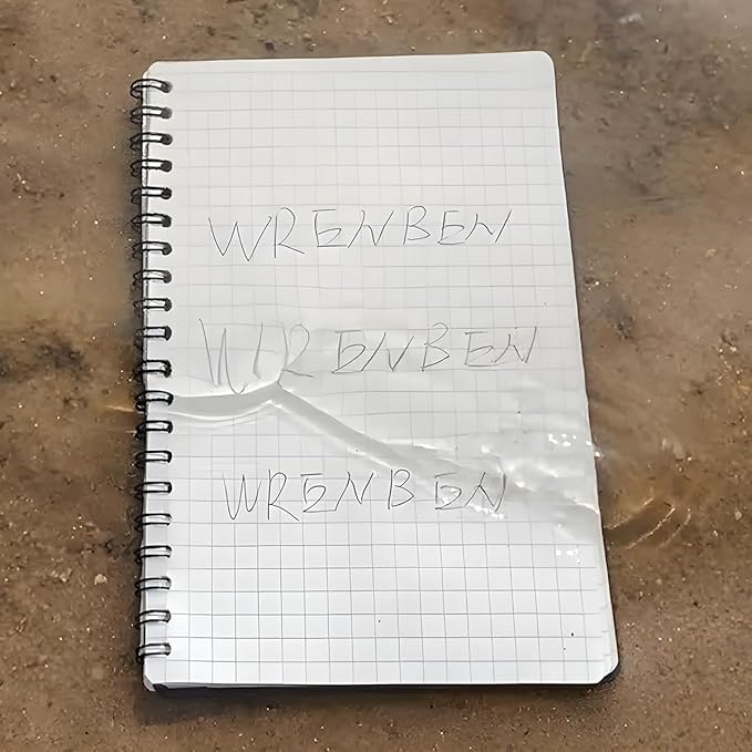 2PCS Waterproof Spiral Notebooks with Stone Paper and PVC Cover, Graph Pattern Weatherproof Notepad 100 Pages, Medium Size All-Weather Steno Pads for Outdoor Field (4.8"x7", Blue)