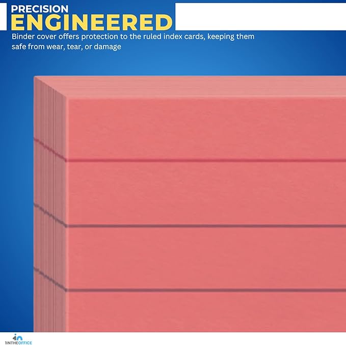 1InTheOffice Ruled Red Index Cards 3x5, Cherry Red, 200/Cards