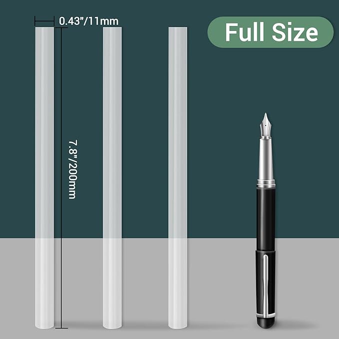 Manarty Clear Hot Glue Sticks Full Size, 0.43" Dia x 8" Long Hot Melt Craft Glue Sticks for Fabric Wood, All Temp Adhesive Glue Sticks for Repair, Decoration, Art, DIY, Gluing Project, 24 PCS