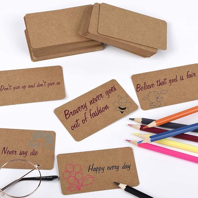 200 Pack Kraft Paper Cards 3 x 5 Inch Index Cards Blank Kraft Note Cards Ideal for Home, Office, School, DIY Projects