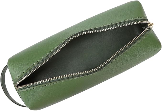 Pencil Case Soft School Pencil Pouch Bag for Easy Carry Stylish and Durable (Green,Faux leather)