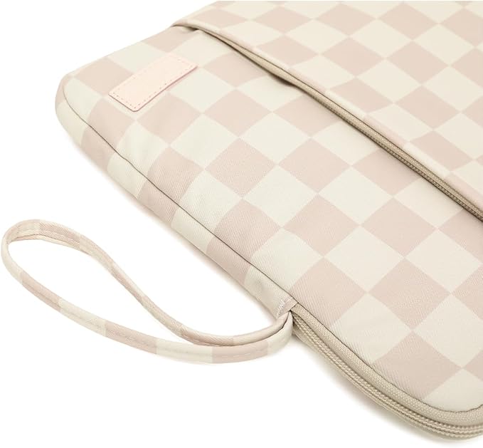 Laptop Sleeve 13.3 inch14 Inch, 15.6inchWater Resistant Traveling Computer Cover with Handle, Shockproof Protective Carrying Laptop Case (Y8-Khaki Checker, 12.5 inch-13.5 inch)