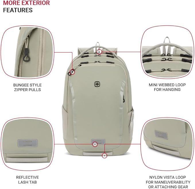 SwissGear Shield Laptop Backpack, Sage Gray, 18.5"x12"x6"