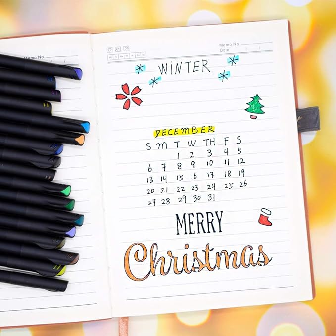 TWOHANDS Journal Pens,Colored Planner Pens,Fine Tip,Fineliner,Fine Point Markers for Journaling,Writing,Coloring,Drawing,24 Colors 902171