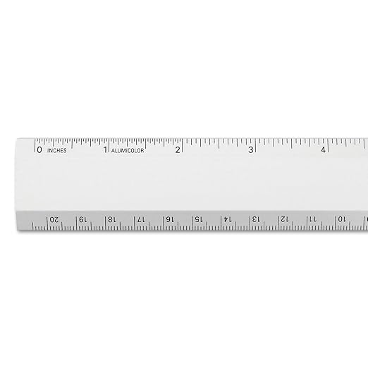 Alumicolor Aluminum Desk Ruler, 8IN, Silver