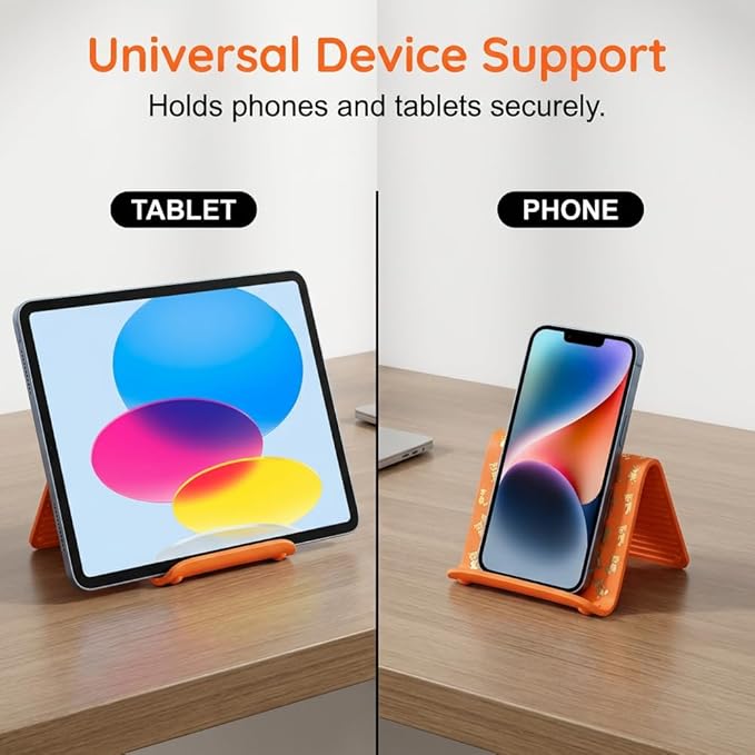 Silicone Phone Stand with Aluminum, Foldable Multi-Angle Adjustable Holder, Anti-Slip Desktop Stand for Phone Tablet Laptop, Portable Roll-Up Stand for Travel & Office (Green)