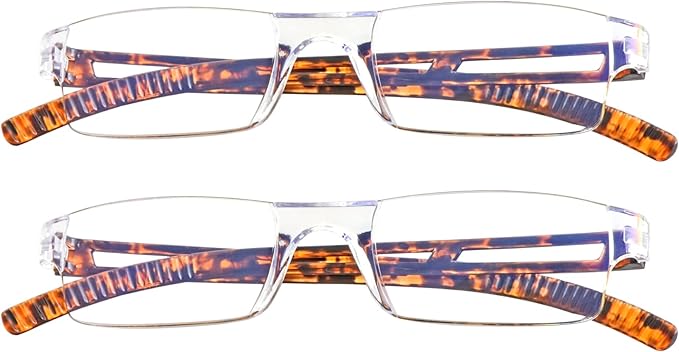 LifeArt 2/4 Pairs Reading Glasses, Blue Light Blocking Glasses, Computer Glasses for Men and Women, Rectangle Eyewear Frame