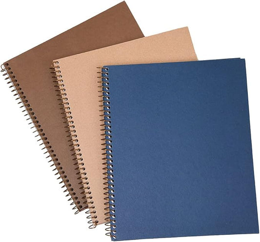 Mintra 100% Recycled Notebooks (Letter Size (8.5in x 11in), Solid Set 3pk)