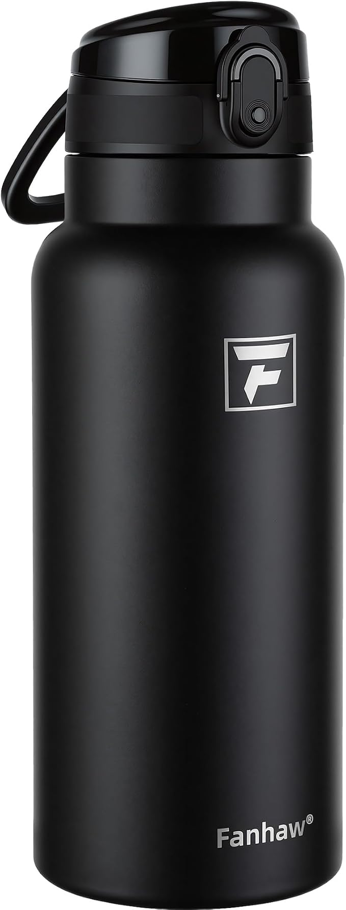 Fanhaw 32 Oz Insulated Stainless Steel Water Bottle with Chug Lid – Wide Mouth, Leak-Proof, BPA-Free – Ideal for Kids, Adults, Sports, Gym, and Outdoor Use (Black)
