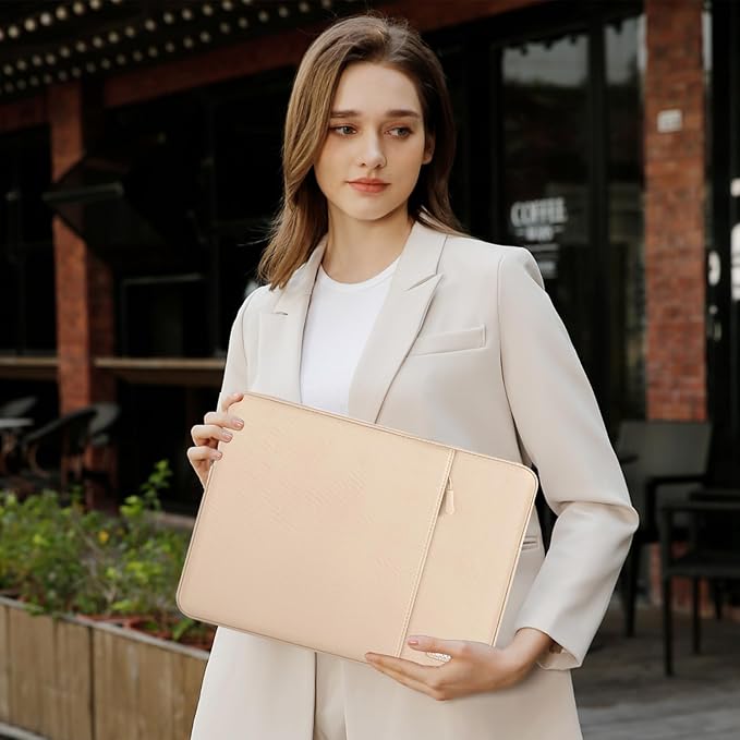 MOSISO Laptop Case 13 inch, Laptop Sleeve Compatible with MacBook Neo/Air/Pro 13 inch with A18/M5/M4/M3/M2/M1 Chip 2026-2016, Polyester Vertical Computer Sleeve Bag with Pocket, Apricot