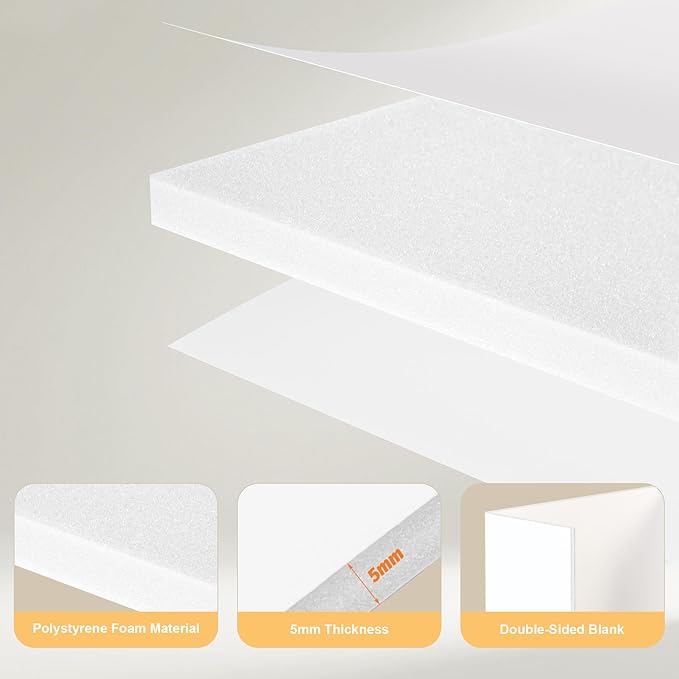 Ndsox 2 Pack 36" x 48" White Trifold Poster Board Foam Core, Large Tri Fold Foldable Posterboard Foam Project Boards for Science Fair, School Projects, Business Presentations & Photos Displays