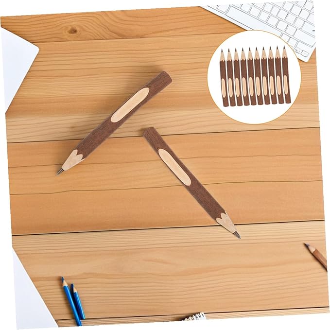 Natural Wooden Ballpoint Pens Tree Bark 13cm Small Ballpoint Pens 10pcs Biodegradable Portable Writing Accessory for Office and School Supplies