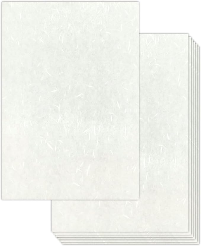 Japanese Iyo Washi Stationery Paper 80 Sheets (4x20 Sheets) Made in Japan, Notepad, Letter Paper, Greeting Card (9.7 x 6.9 inch), Compatible with Inkjet Printers