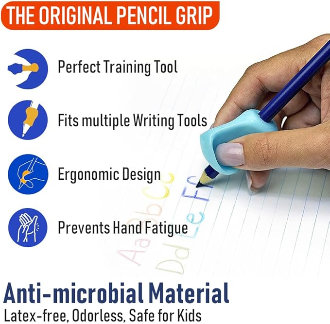 The Pencil Grip Pinch Grip, Ergonomic Writing Aid, Gloss Colored Pencil Grips, 6 Count - TPG-12706