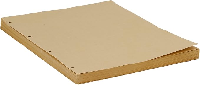 A4 Kraft Refill Paper 4 Hole Punched Filler Paper Refills for A4 Loose Leaf Notebook Travel Journal Personal Diary Planner Binder Scrapbook, 80 Sheet, 8.3 Inches x 11.5 Inches