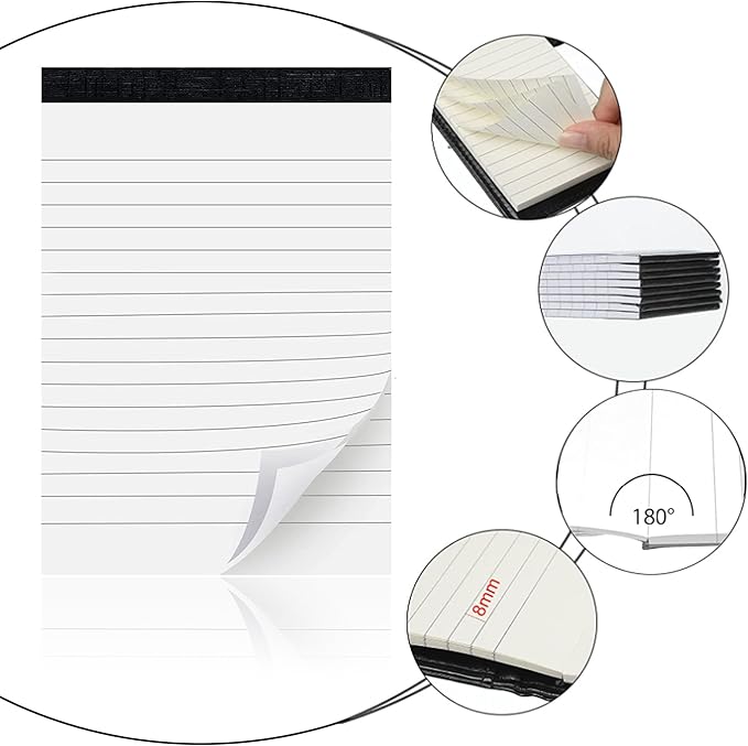 16 Pack Note Pads 3 x 5 Inch small notepads for Business Office Legal Pads, White Small Notepads Writing Pad Mini Notepad with 30 Sheets Lined Paper in Each Note pad