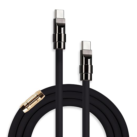chubbycable Black Chubby Black Samurai Edition 240W USB C Cable Fast Charging Cable Durable Silicone Charger Cord Compatible with iPhone 17-15 Series iPad MacBook Airpods, Type C to Type C, 1.64FT
