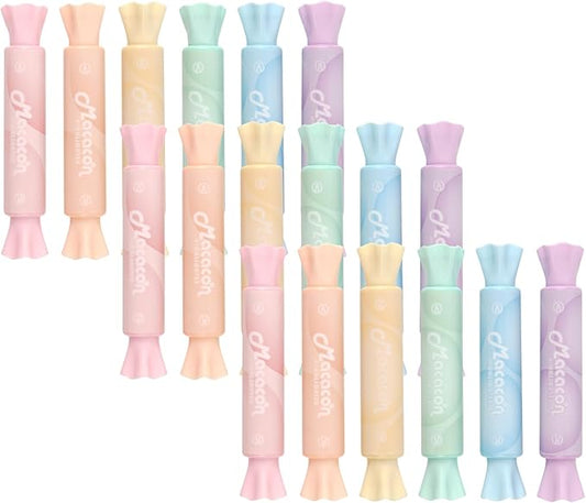 chosch 18 Pack 6 Colors Candy Shape Highlighter Daylight Fluorescent ink Highlighter for Students