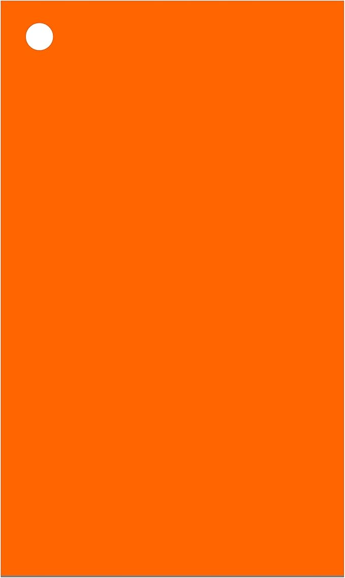 Colonial Cards: 150 Color Cardstock 3" x 5" Index Cards, Unruled with Corner 1-Hole Punched and 4 Binder Rings, Orange