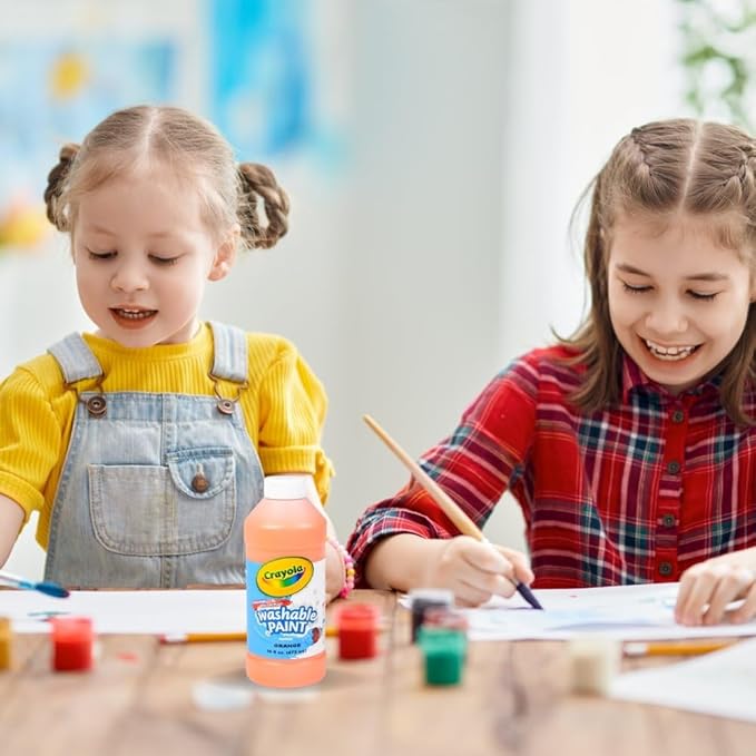 Crayola Washable Paint, Orange, 16oz