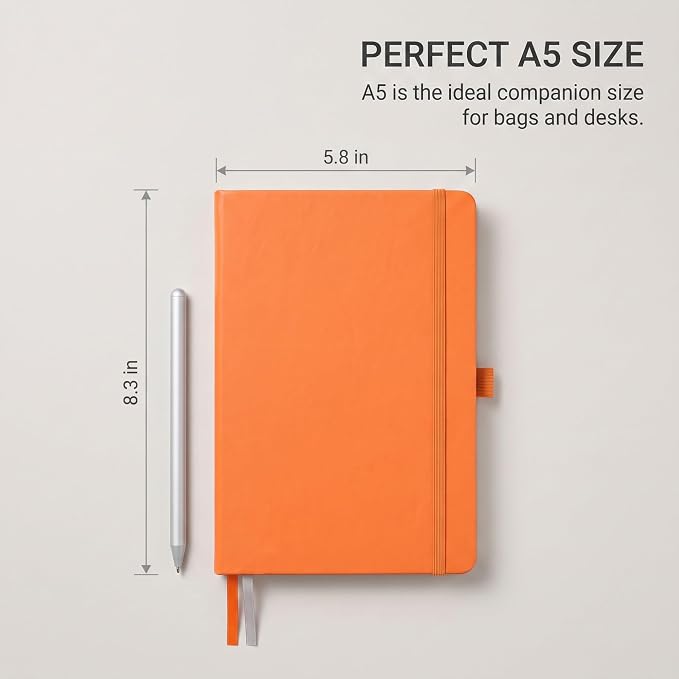AHGXG Lined Journal Notebook, 160 Numbered Pages, A5 Size (5.7'' x 8.3'')