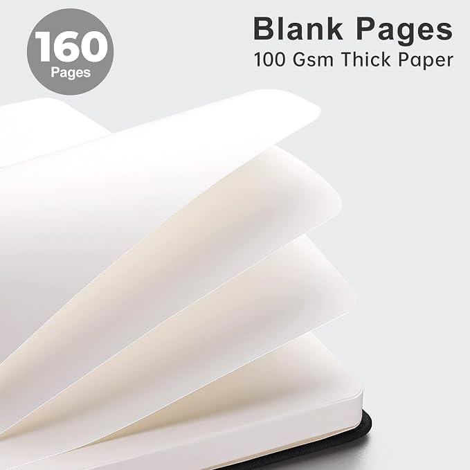 AHGXG Blank Journal Notebook, 192 Pages, A5 Medium Size (5.7'' x 8.3'')