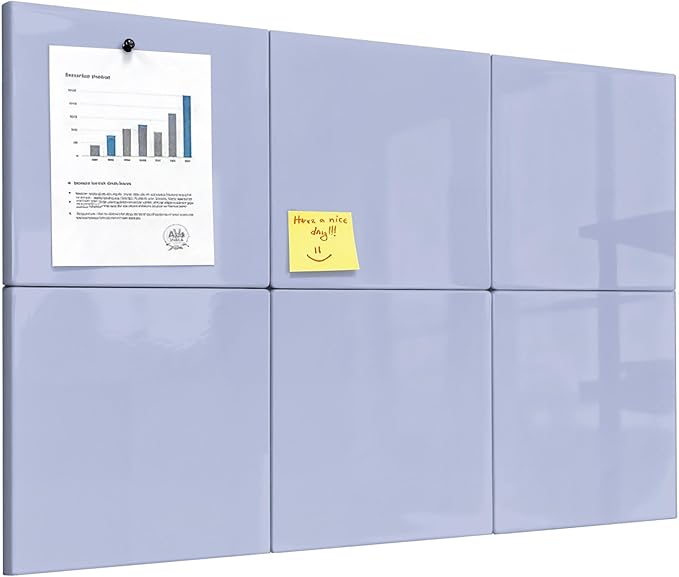 Comix Magnetic Board, 12 Pack Magnetic Whiteboard for wall, 11.8 x 11.8 Inches Dry Erase Board for Kids, Students, White Board Dry Erase Set for Fridge, Office and Home, Blue