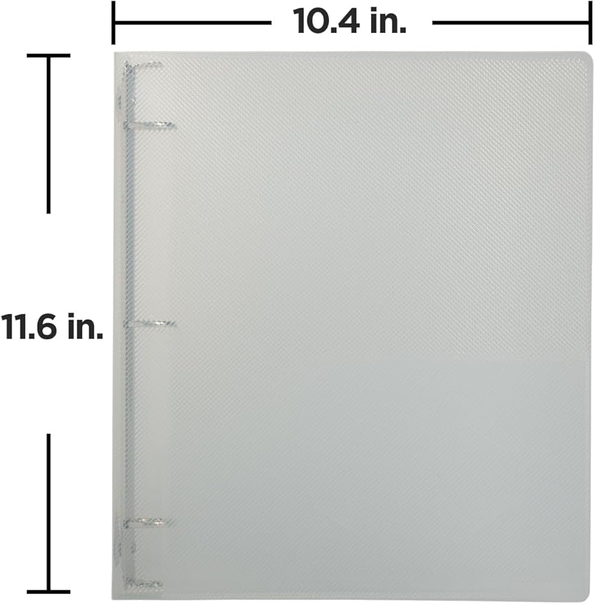 JAM PAPER Plastic 1 inch Binder - Clear 3 Ring Binder - Sold Individually